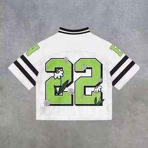 Maillot de football américain Chemises pour hommes Chemises et hauts à numéros personnalisés Maillots de football Mesh Sports Cricket Jersey t Shirt - Product Image 6