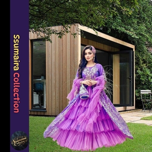 Tendencias de CP-Vestido abierto acampanado Anarkali | Ropa de noche de lujo Maxi - Product Image 6