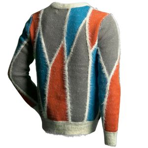 Pull en tricot à motif géométrique pour homme, manches longues, col rond, doux, pull d'hiver décontracté, streetwear unisexe, haut - Product Image 2