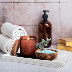 Impressionnant plateau de comptoir de salle de bain en acacia plateau organisateur Rectangle plateau à savon adapté à la baignoire décoration de la maison pour bijoux - Product Image 5
