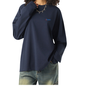 Camiseta Personalizada para Hombre, 100% Algodón, Gruesa, Holgada, con Hombros Caídos, Manga Larga, Lisa, Personalizable - Product Image 3