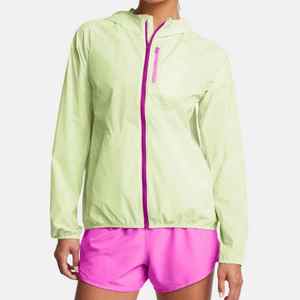 Confortable femmes respirant compressible léger coupe-vent capuche veste en gros haute qualité résistant à l'eau manteau de course - Product Image 6