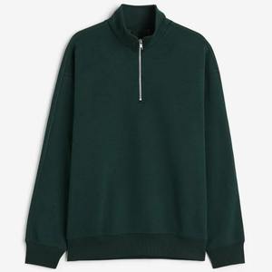 Streetwear à la mode haut à demi-fermeture éclair surdimensionné épaules tombantes coton mélangé polaire OEM & ODM imprimé Logo usine fabricant de gros - Product Image 4