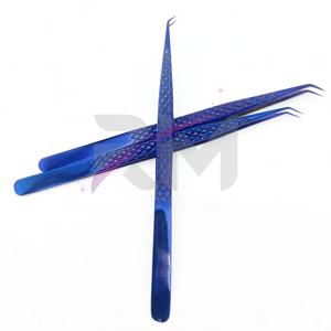 RMI Super Product High Quality Material Stainless Steel <b>Eyelash</b> <b>Tweezer</b> Purple Plasma Color 45 Degree Isolation <b>Tweezer</b> - Product Image 2