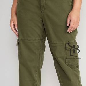 กางเกงคาร์โก้ขาบานสำหรับผู้หญิงกางเกงขนแกะแบบลำลองระบายอากาศได้ดีน้ำหนักเบาไซส์ - Product Image 2