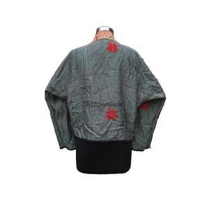 Chaqueta Kantha Reversible Vintage, Tejida a Mano, 100% Algodón Puro, con Botones, Transpirable y Ecológica, para Otoño e Invierno - Product Image 6