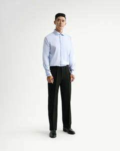 Chemises ajustées à manches longues pour hommes, respirantes, décontractées, infroissables, 100 % coton, couleur unie, bouton unique, fabriquées au Vietnam, collection automne - Product Image 2