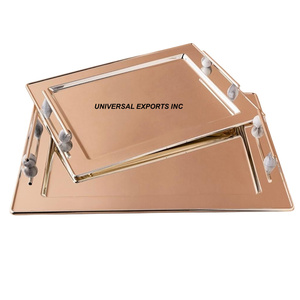 Bandeja de Chocolate de Metal recubierta de polvo rojo elegante hecha a mano Diseño atractivo Nueva llegada Bandeja de lujo - Product Image 5