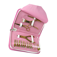 Kit d'outils pour extensions capillaires en acier inoxydable pour salon de beauté avec pinces, ciseaux, outils à boucles et ouvre-perles pour micro-anneaux et perles de liaison