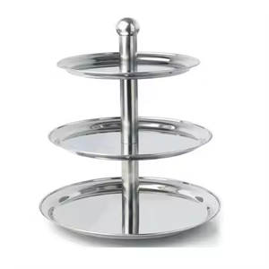 Décoration de fête d'anniversaire métal fer 3 niveaux support à gâteau Cupcake & fruits plateau de service support couleur blanche par Decor impex - Product Image 4
