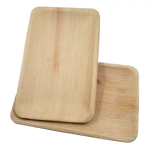 Kitchenware Cutlery Set Wooden Palm Areca Plate for Food Serving from Indian Supplier