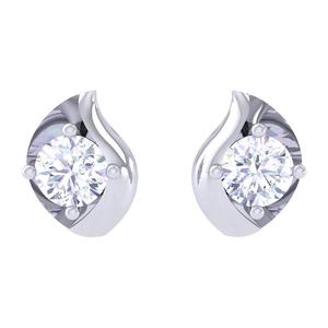 Boucles d'oreilles solitaires Clara en argent sterling 925 avec zircone suisse et plaqué platine, forme goutte d'eau, cadeau pour femmes et filles - Product Image 1