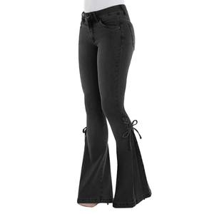 Pantalones vaqueros para mujer, de cintura alta adelgazantes pantalones acampanados, pantalones recortados para mujer, pantalones acampanados ajustados cortos y elásticos - Product Image 6