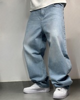 Jeans pour hommes de haute qualité, style baggy avec poches cargo, coupe droite ample, style denim tendance