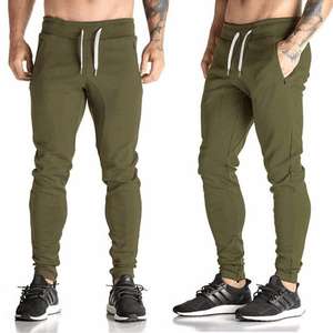 Venta al por mayor de rendimiento de peso pesado Slim Fit Fleece Cargo Jogger pantalones hombres correr entrenamiento bolsillos cordón hombres pantalones de chándal - Product Image 5