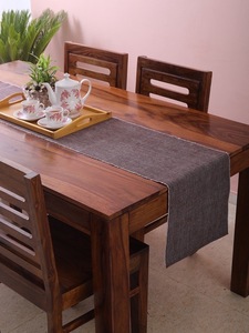 100% coton côtelé Table napperon et coureur de luxe moderne solide carré motif lin napperons pour la maison hôtels mariages - Product Image 2