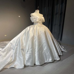 Robe de mariée à épaules dénudées, manches courtes, élégante, Maxi, pour femmes, 1001 - Product Image 4