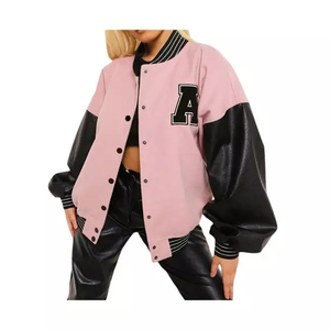Top Article Veste universitaire sur mesure Bomber pour femme Style baseball avec manches en cuir Corps en laine et design à la mode - Product Image 6