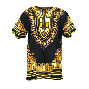 เสื้อดาชิกิผ้าฝ้ายแท้ 100% ลายแอฟริกันดั้งเดิม หลายสีให้เลือกจาก CRAFTSHUB เสื้อผ้าระบายอากาศได้ดีสำหรับทุกเพศ เหมาะสำหรับผู้ซื้อขายส่งของแท้ - Product Image 1