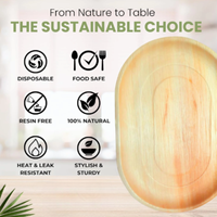 Meilleure Offre : Plateau de Service Ovale Jetable Écologique Areca – Biodégradable, Recyclable, Étanche, Compostable – Idéal pour les Événements