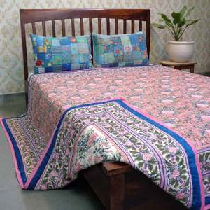 Chất Lượng Tốt Nhất 100% Hữu Cơ Bông Mền Chăn Mới Nhất Xu Hướng Tay Khối In Nữ Hoàng Kích Thước Chăn Trên Bán - Product Image 4