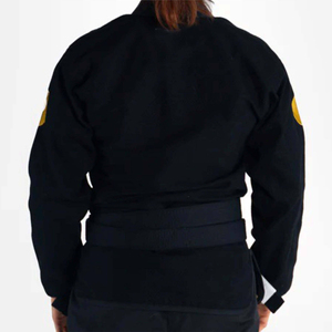 Conjunto de Uniforme de Artes Marciales Negro Personalizado, Judo, Karate, Taekwondo, Uniforme de Entrenamiento Transpirable de Secado Rápido, Algodón Elástico Resistente de 200 g/m² - Product Image 3