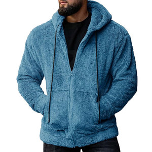 Sweat à capuche zippé en sherpa uni pour homme, écologique, respirant, avec large ouverture de capuche, en polaire douce, vêtement d'hiver pour les voyages et le quotidien - Product Image 2
