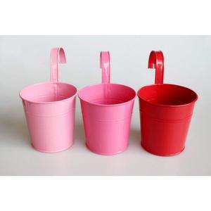 Maceta colgante de flores para decoración de balcón con revestimiento amarillo, maceta con barandilla, soporte, cubo, maceta colgante de pared de hierro y Metal - Product Image 2