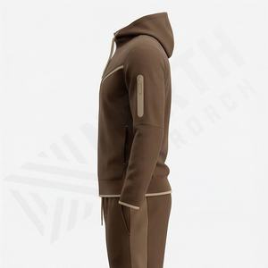Survêtements en molleton pour hommes très vendus, vêtements de sport athlétiques, sweat à capuche zippé, pantalon de jogging, surdimensionné, deux pièces, vêtements de sport - Product Image 3