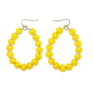 Nouvelle mode femmes boucles d'oreilles créoles décoratives fête perle raphia bijoux Style tendance - Product Image 5