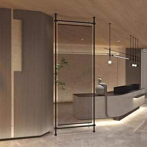 Cloison <span class=keywords><strong>d</strong></span>'écran en acier inoxydable à grille minimaliste en métal guerrier noir pour <span class=keywords><strong>rideau</strong></span> de séparation de salon <span class=keywords><strong>d</strong></span>'hôtel - Product Image 4