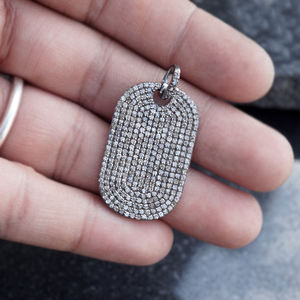 Pendentif pavé de diamants en argent Sterling 925 fait à la main pour femmes - Product Image 1