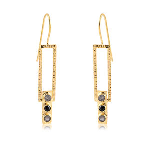 Pendiente colgante de turmalina múltiple de forma redonda, Pendientes colgantes de Plata de Ley 925 - Product Image 3