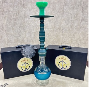 Artículo nuevo Suministros al por mayor Diseños Fancy High Quality Shisha Portable Hukkah Russian Germany Green Glass Chicha Hukkah European - Product Image 1