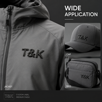 Étiquette de transfert thermique en silicone 3D surélevée et brillante, patch en TPU noir brillant, étiquettes pour vêtements et vêtements de sport, personnalisation de la marque