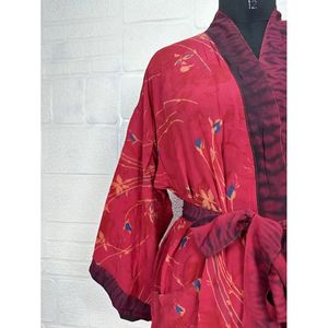 Kimono Vintage de Crepé de Seda, Ligero y Lujoso, Bata Suave y Cómoda, Regalo Perfecto para Mujer, para Usar por la Noche, Tejido para Primavera - Product Image 3
