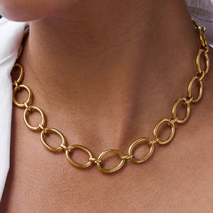 Collar de Cadena J&D Bold, Chapado en Oro de 18K, Acero Inoxidable, Estilo Moderno en Capas - Product Image 1