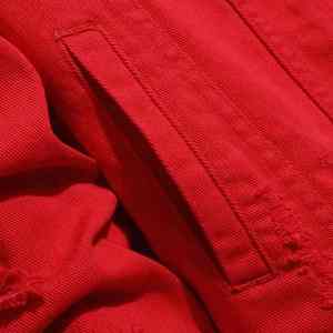 Vestes en jean personnalisées avec logo pour hommes, style uni, délavé à l'acide, vente chaude 2024, pour l'Europe et l'Amérique - Product Image 5