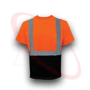 Camiseta personalizada de alta visibilidade para áreas de construção, camiseta Hi-Vis com fita reflexiva para trabalhadores