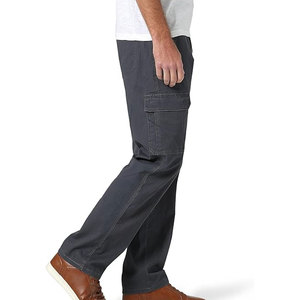 Pantalon de travail décontracté pour homme, grande taille, coton, taille élastique, multi-poches, coupe droite, ample, cargo, léger, respirant - Product Image 2