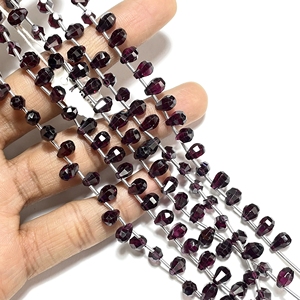 โกเมนแบบเหลี่ยมเพชรพลอยลูกปัด briolette รูปทรงหยดน้ำตาอัญมณีธรรมชาติลูกปัดขายส่งสำหรับเครื่องประดับ - Product Image 2