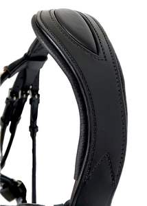 Bride Hanovrienne en cuir roulé noir de cheval or rose ou bandeau blanc - Product Image 5