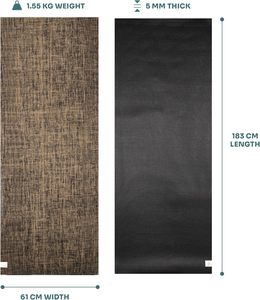 ZENJOY Großhandel Natürliche Hanf-PVC-Yogamatte 183x61x0,5cm Umweltfreundliche Ungiftige Großpackung Übungsmatte - Product Image 2