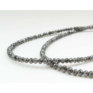 Cuentas de diamante natural gris AAA, corte brillante redondo, 3-4.5mm, hilo de diamantes facetados de 16 pulgadas para fabricación de joyería a precio mayorista - Product Image 4