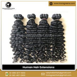 ผู้ผลิตสต็อกจํานวนมากขายราคาต่ําสุด 100% ดิบที่ยังไม่ได้ Virgin อินเดียวัดหลวมต่อผมมนุษย์ลึก - Product Image 2