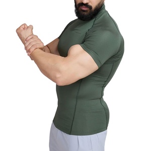 Camiseta de Cuello Alto con Diseño de Compresión, 100% Algodón, 180 Gramos, Elástica, Ecológica, Transpirable, para Verano - Product Image 3