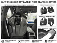 Nouveautés : Couvre-dossier de siège en fibre de carbone sèche style OEM, kits carrosserie de haute qualité pour BMW G90 G99 M5 2024 et plus