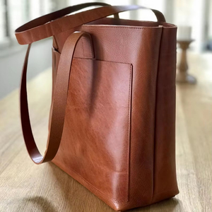 Bolso Tote de cuero genuino hecho a mano de lujo a la moda multifuncional para mujer uso diario - Product Image 1