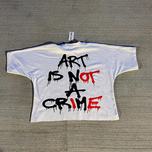 Camiseta Blanca Extra Grande con Estampado Gráfico de Cara de Dibujos Animados, Estilo Urbano, Manga Corta, Unisex, Informal, Tejido Resistente - Product Image 4