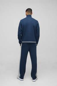 Edición personalizada Contrast Stripe Zip Up Chaqueta de punto Sudaderas con capucha Hombres Algodón Mezclado Último diseño Precio de fábrica Chaquetas de hombre - Product Image 2